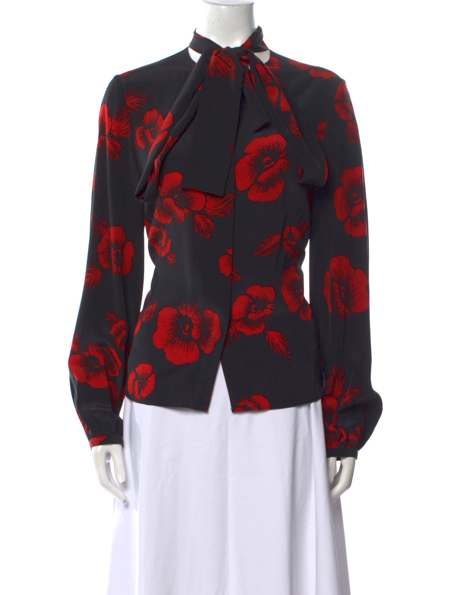 McQ Alexander McQueen Silk Floral Print Blouse