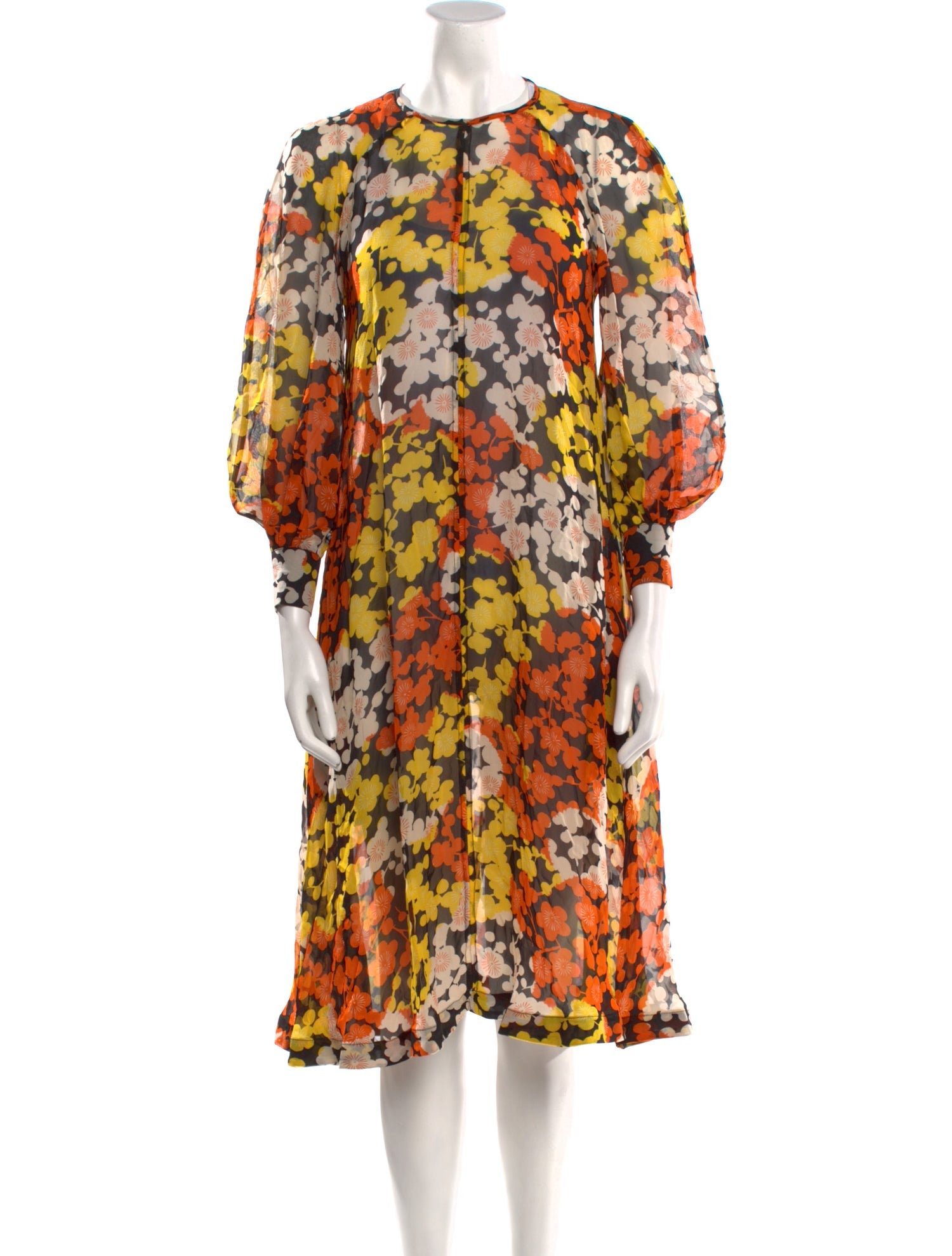 McQ Alexander McQueen Floral Print Knee-Length Dress
