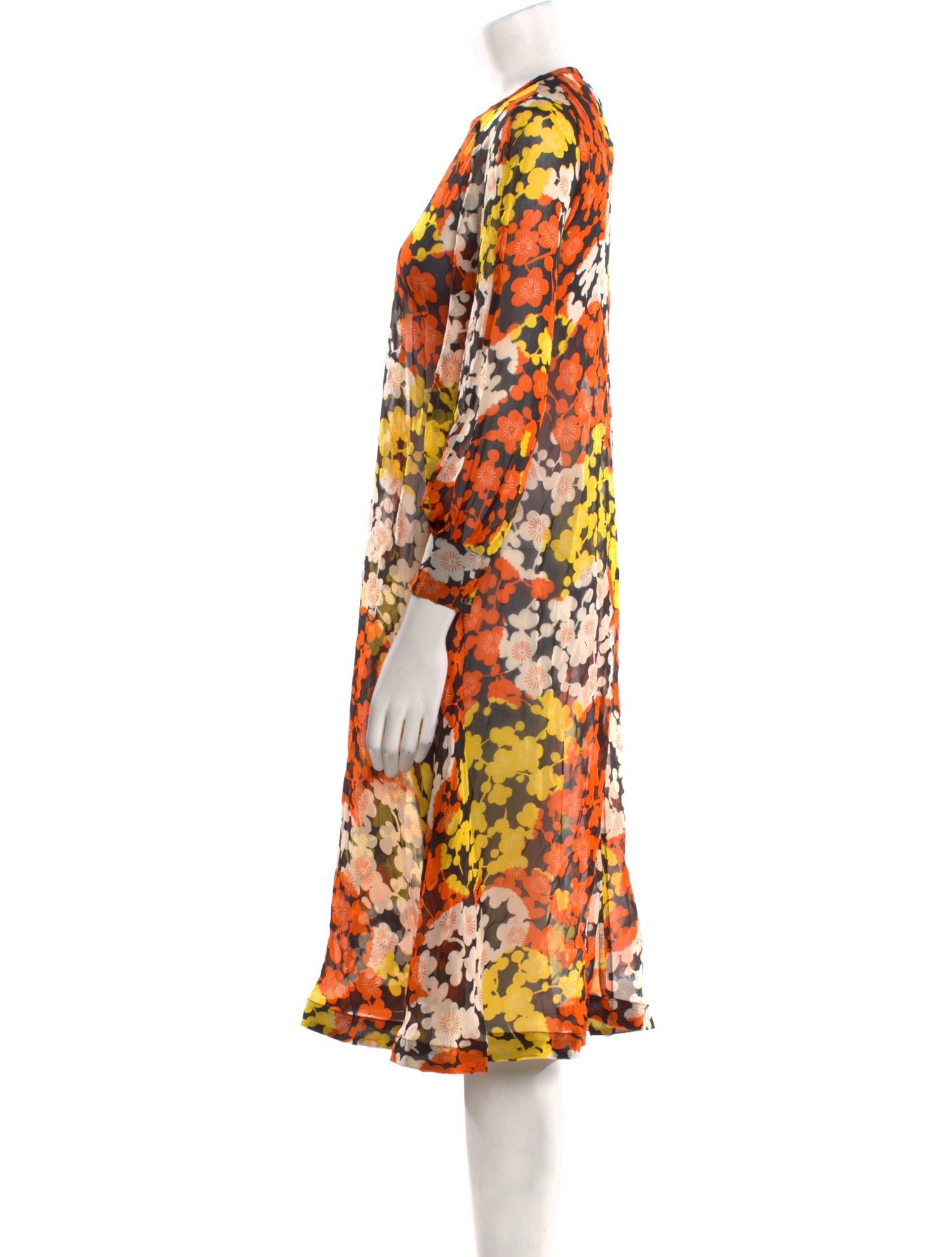 McQ Alexander McQueen Floral Print Knee-Length Dress