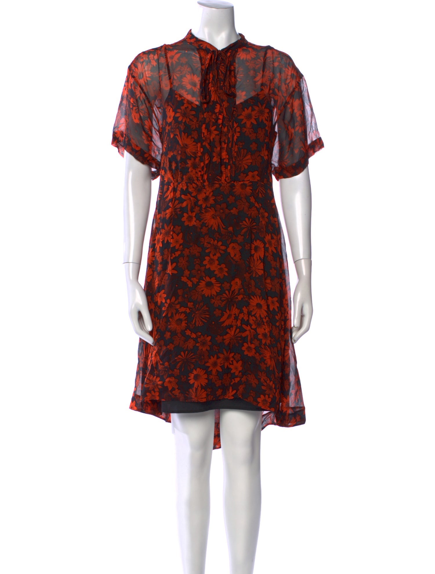 McQ Alexander McQueen Silk Midi Length Dress