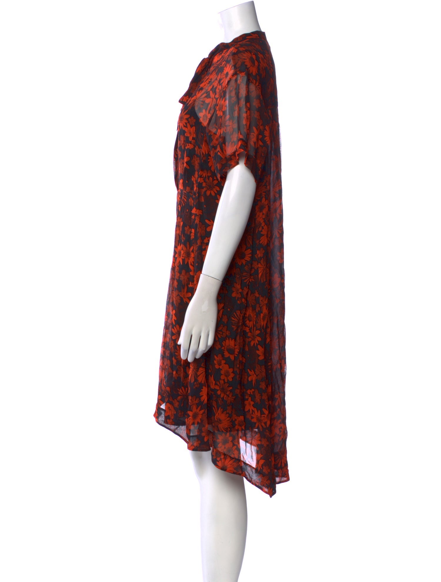 McQ Alexander McQueen Silk Midi Length Dress