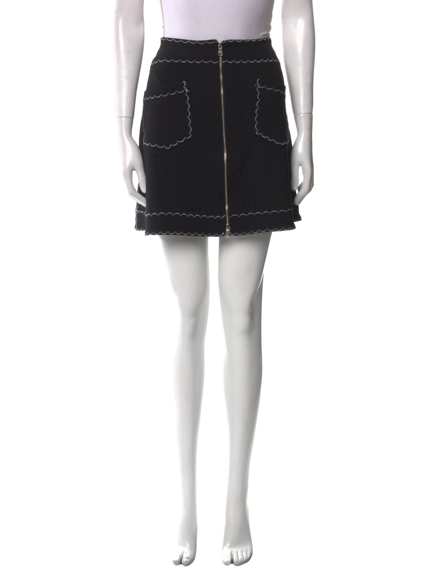 McQ Alexander McQueen Embroidered Accent Mini Skirt