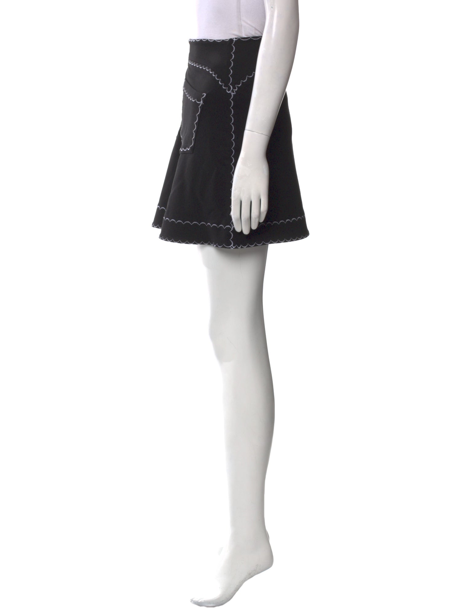 McQ Alexander McQueen Embroidered Accent Mini Skirt