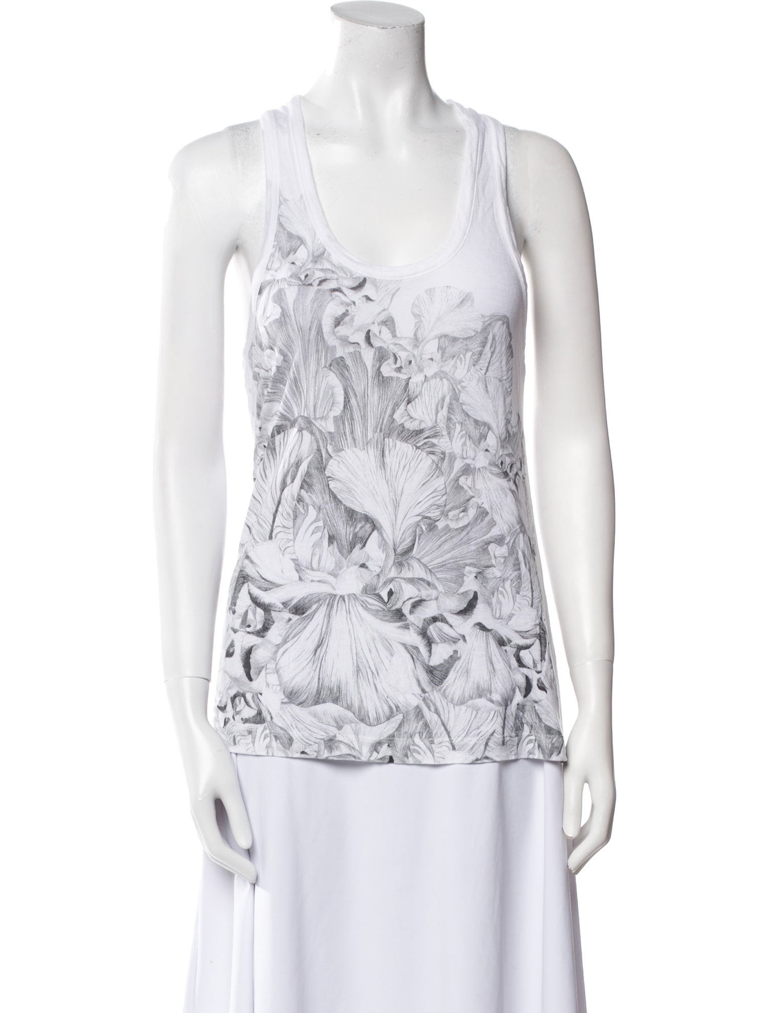 McQ Alexander McQueen Printed Scoop Neck Top
