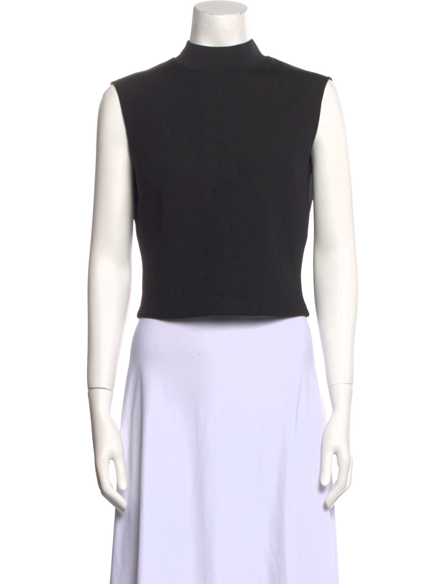 McQ Alexander McQueen Mock Neck Sleeveless Crop Top