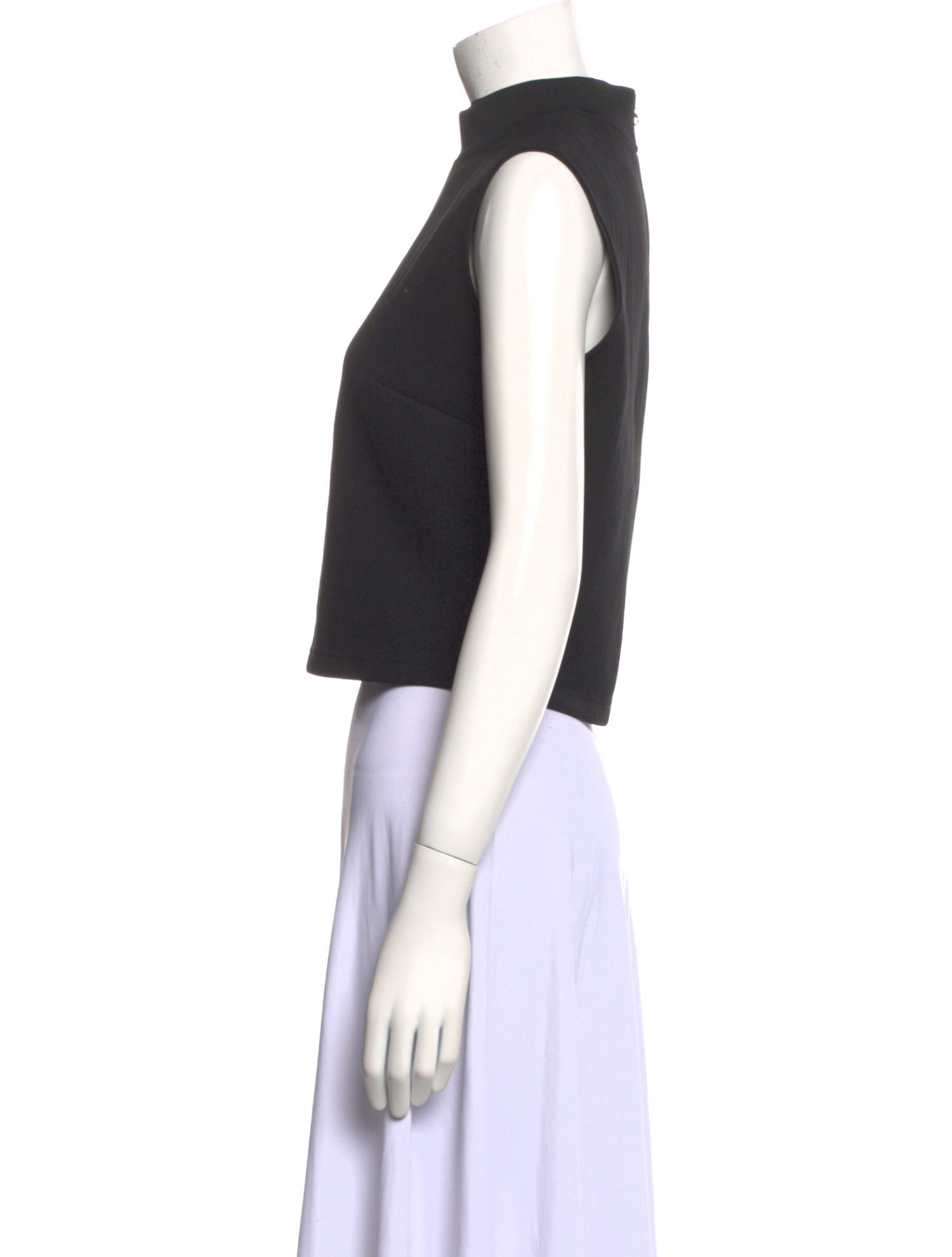 McQ Alexander McQueen Mock Neck Sleeveless Crop Top