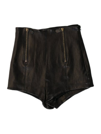 McQ Alexander McQueen Lamb Leather Mini Shorts