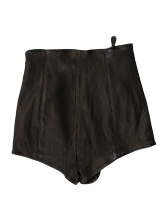 McQ Alexander McQueen Lamb Leather Mini Shorts