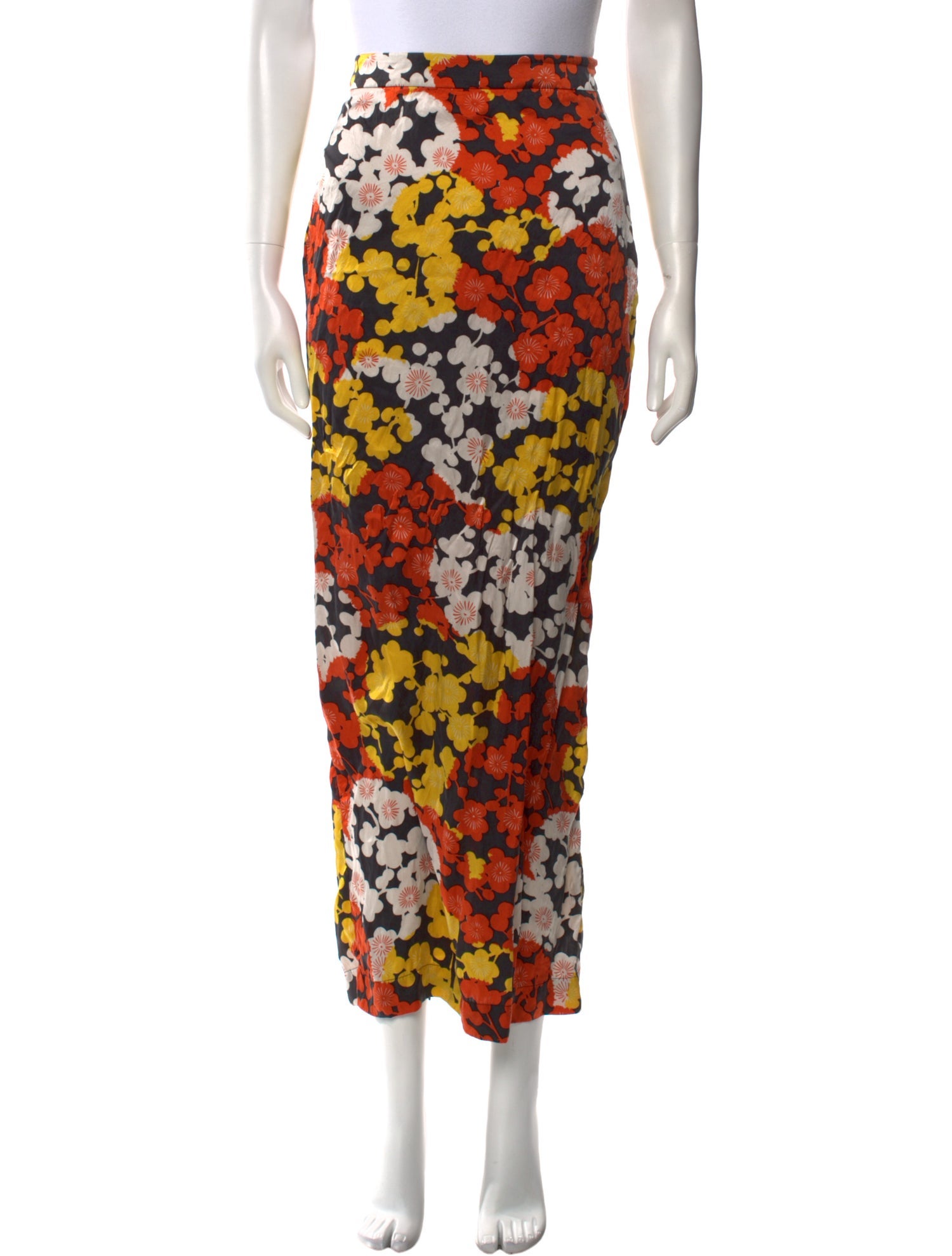 McQ Alexander McQueen Silk Midi Length Skirt