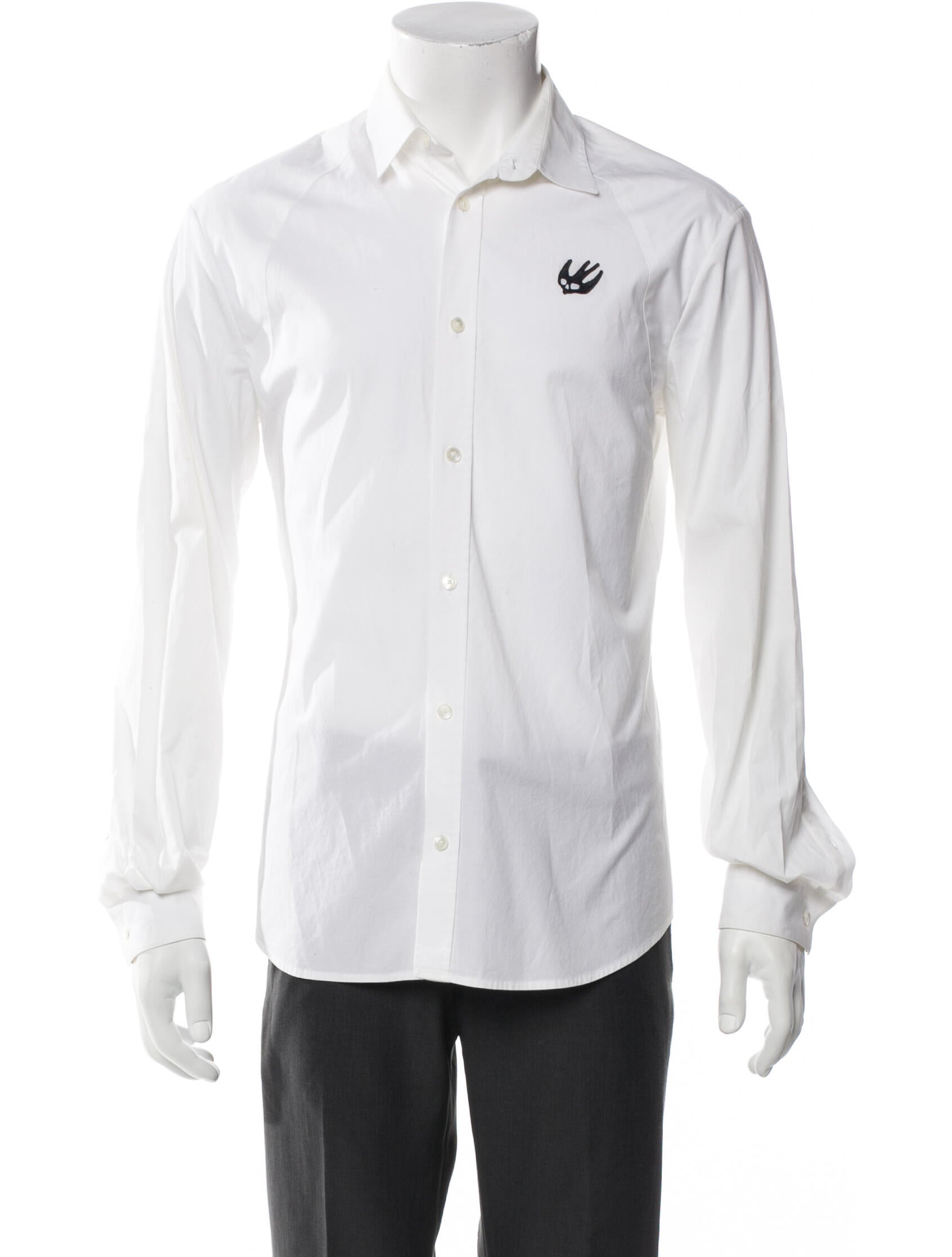 McQ Alexander McQueen Skull Long Sleeve Dress Shirt