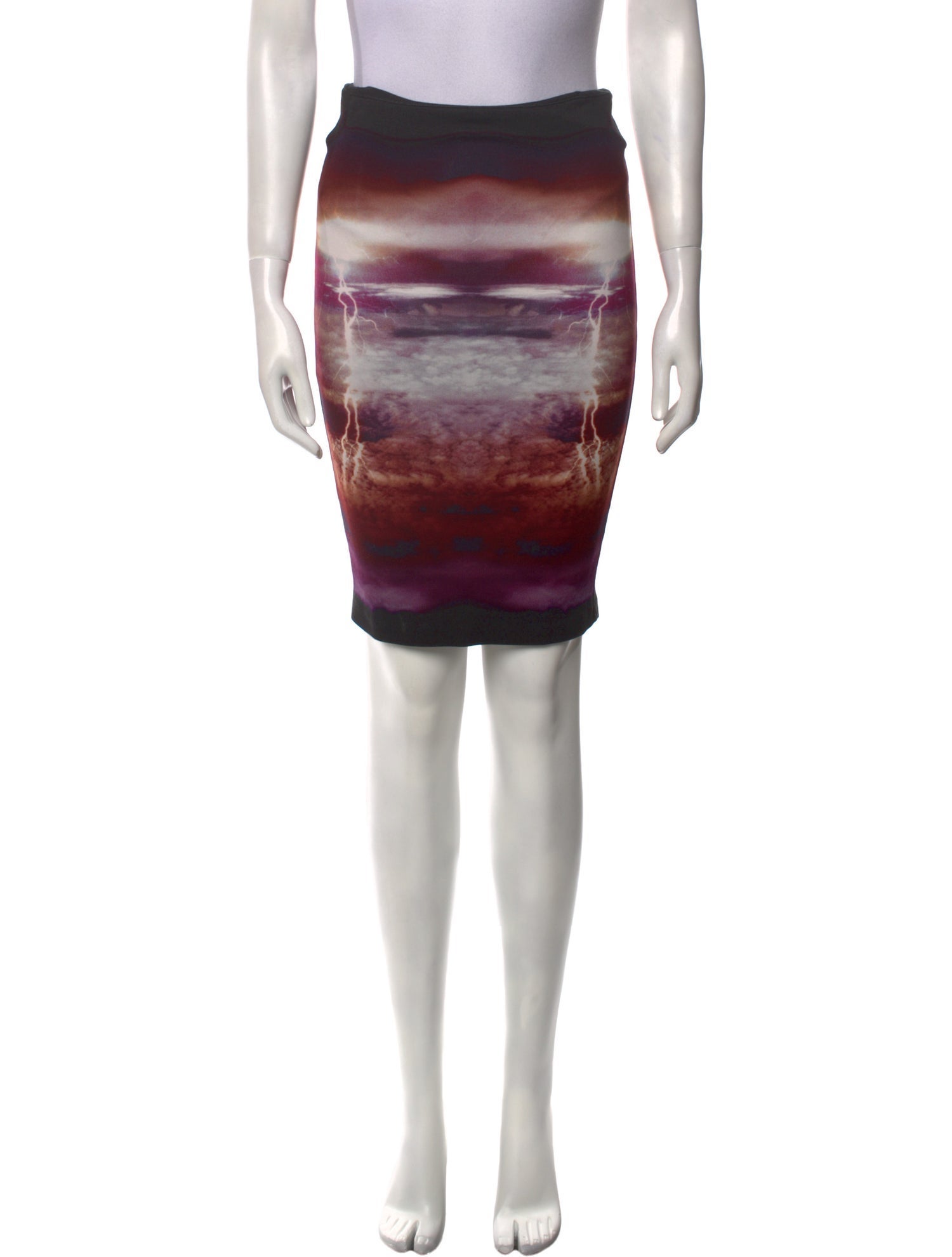 McQ Alexander McQueen Striped Knee-Length Skirt