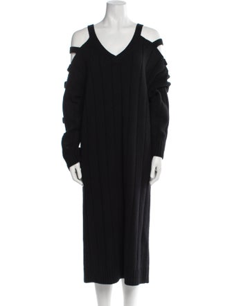 McQ Alexander McQueen Wool Midi Length Dress