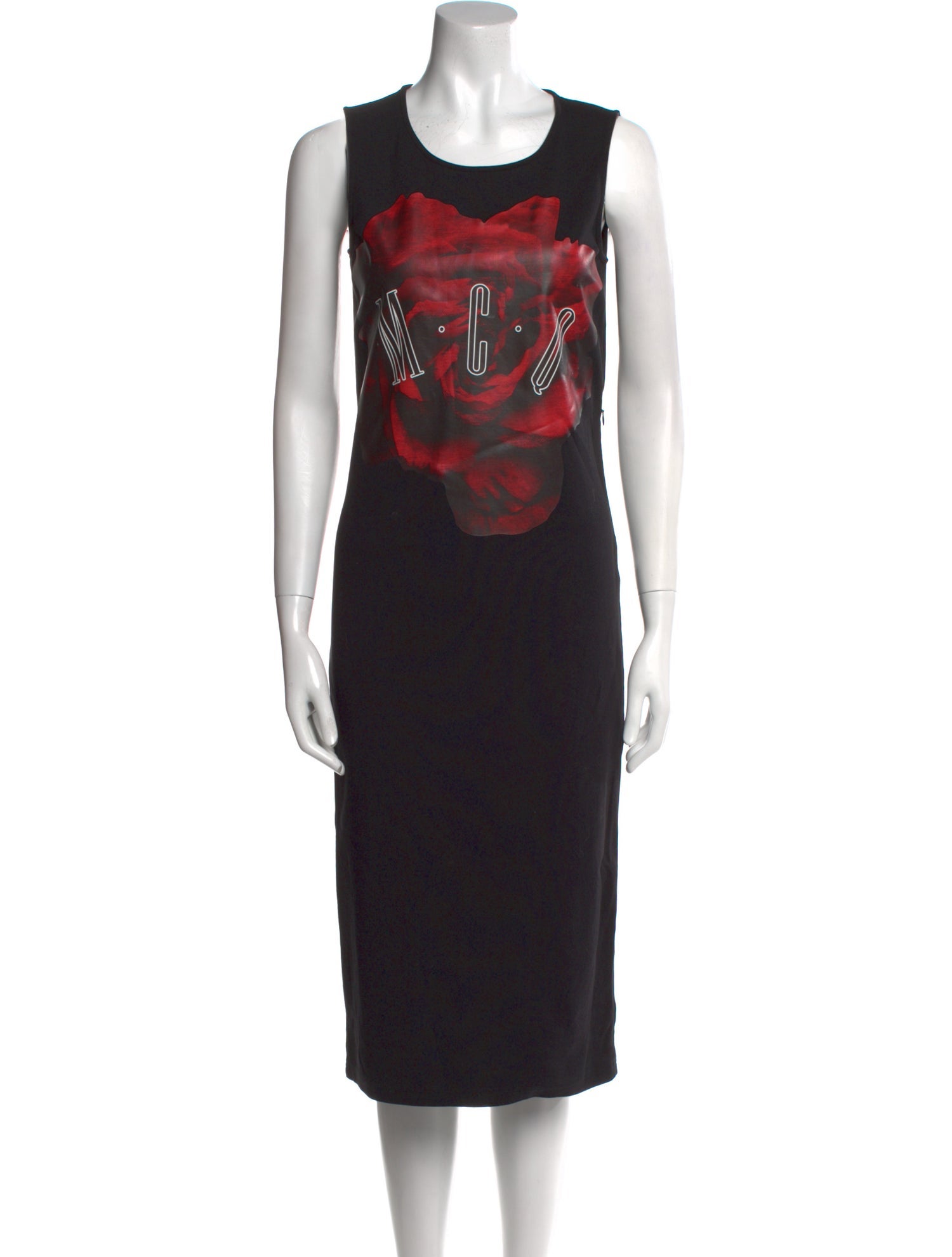 McQ Alexander McQueen Graphic Print Midi Length Dress
