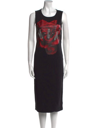 McQ Alexander McQueen Graphic Print Midi Length Dress
