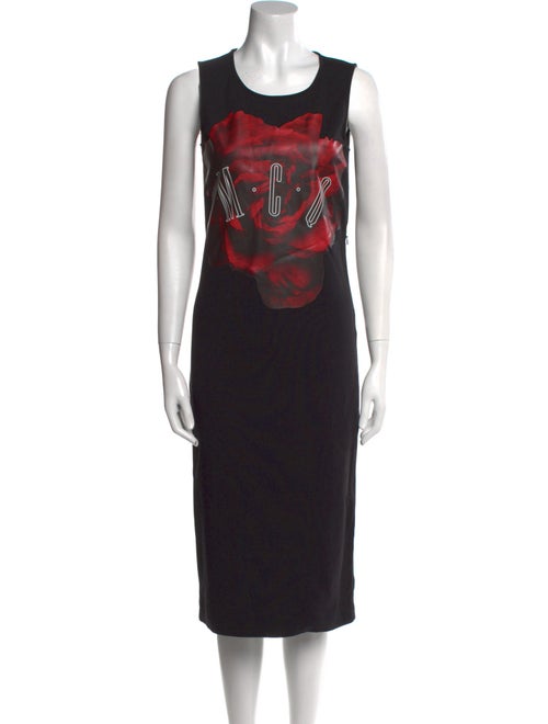 McQ Alexander McQueen Graphic Print Midi Length Dress