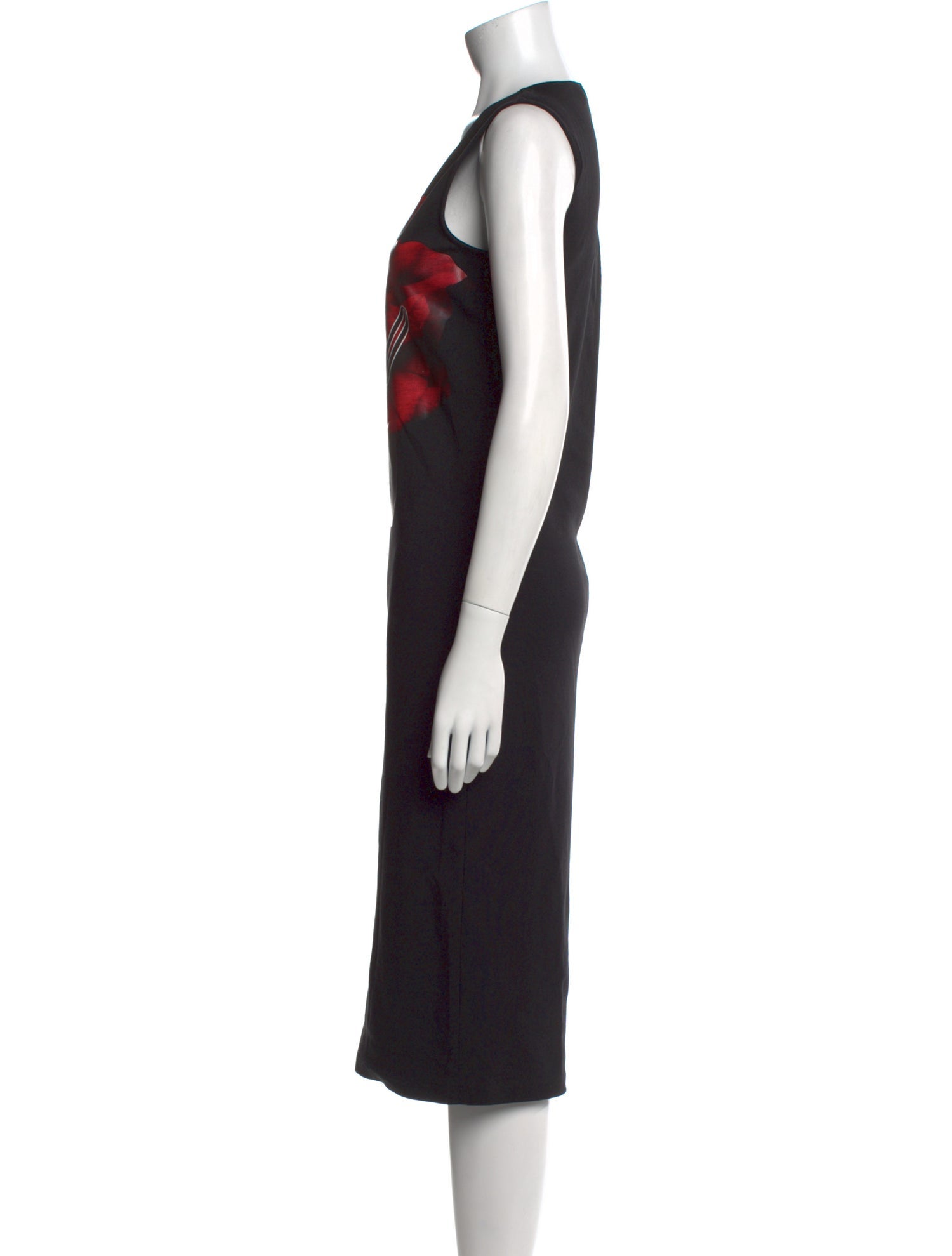 McQ Alexander McQueen Graphic Print Midi Length Dress