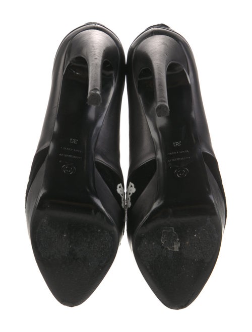 McQ Alexander McQueen Leather Floral Print Lace-Up Boots