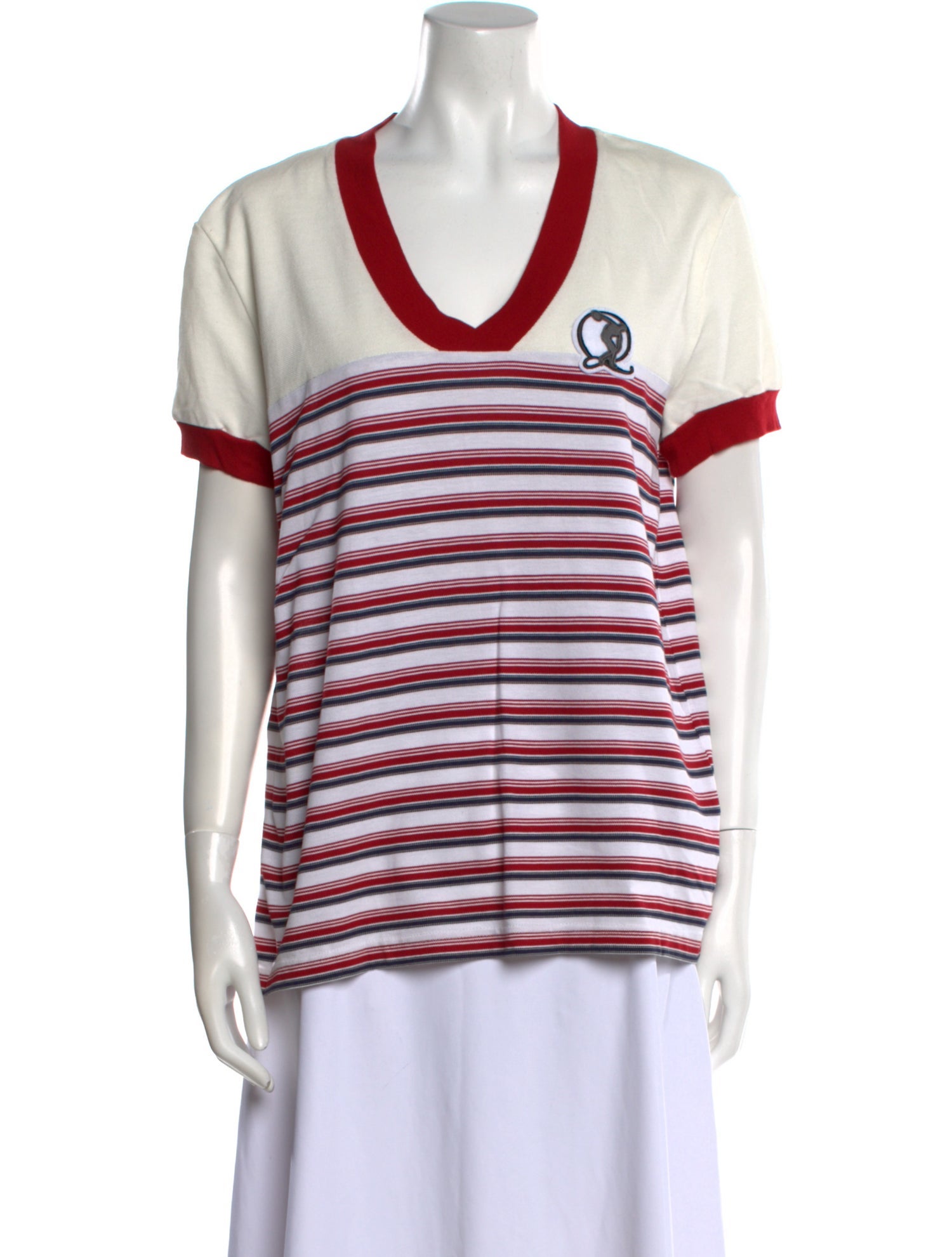 McQ Alexander McQueen Striped Scoop Neck T-Shirt