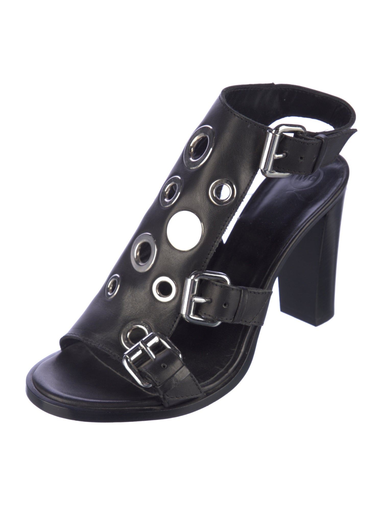 McQ Alexander McQueen Leather Studded Accents Slingback Sandals