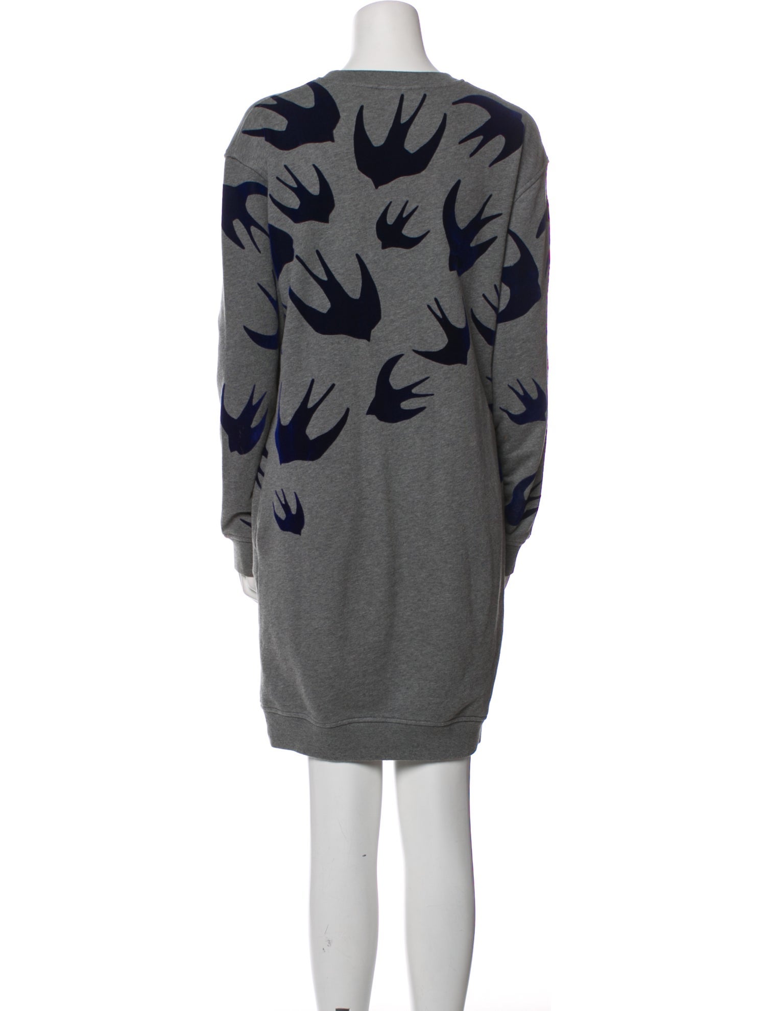 McQ Swallow Graphic Print Mini Dress