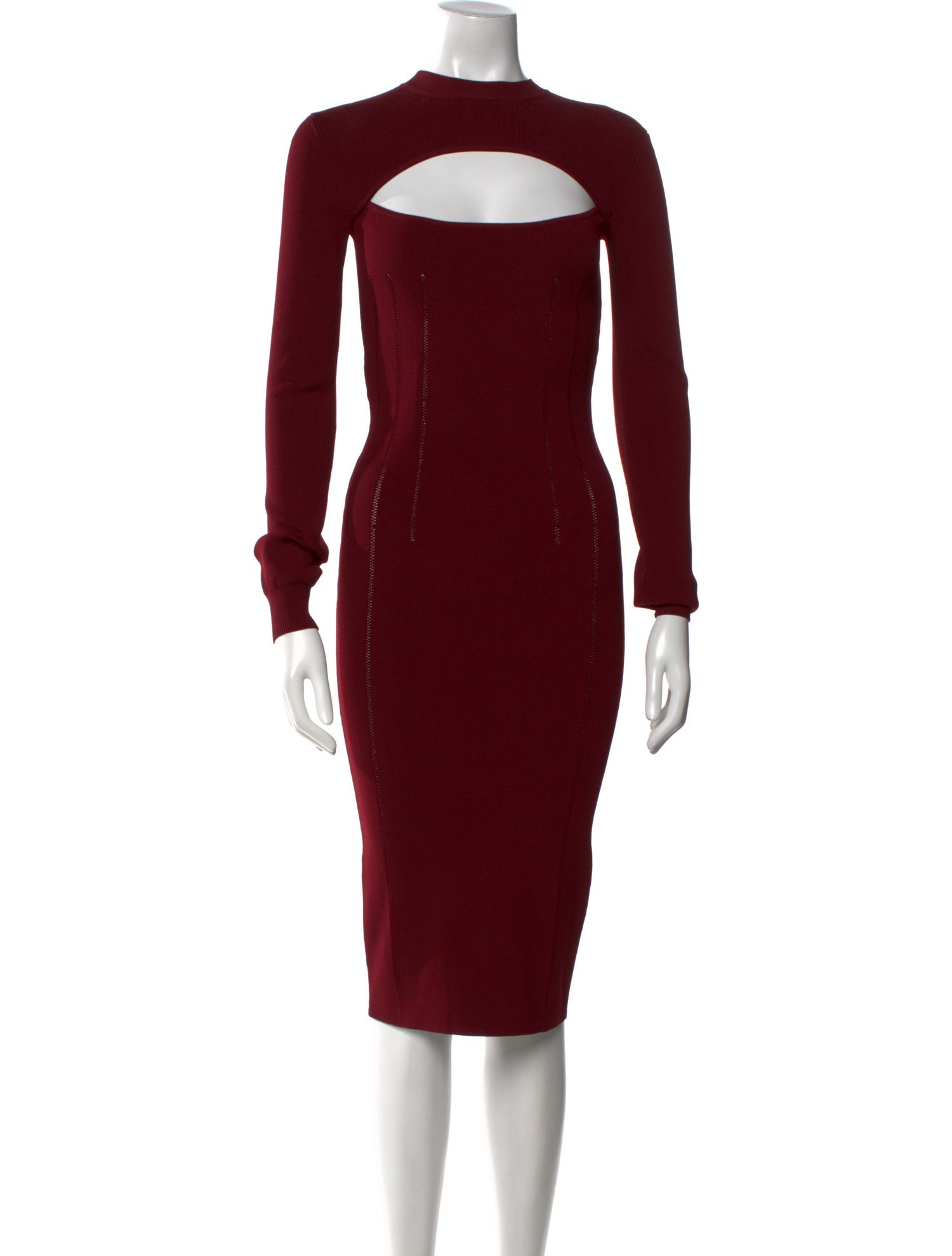 McQ Alexander McQueen Mock Neck Midi Length Dress