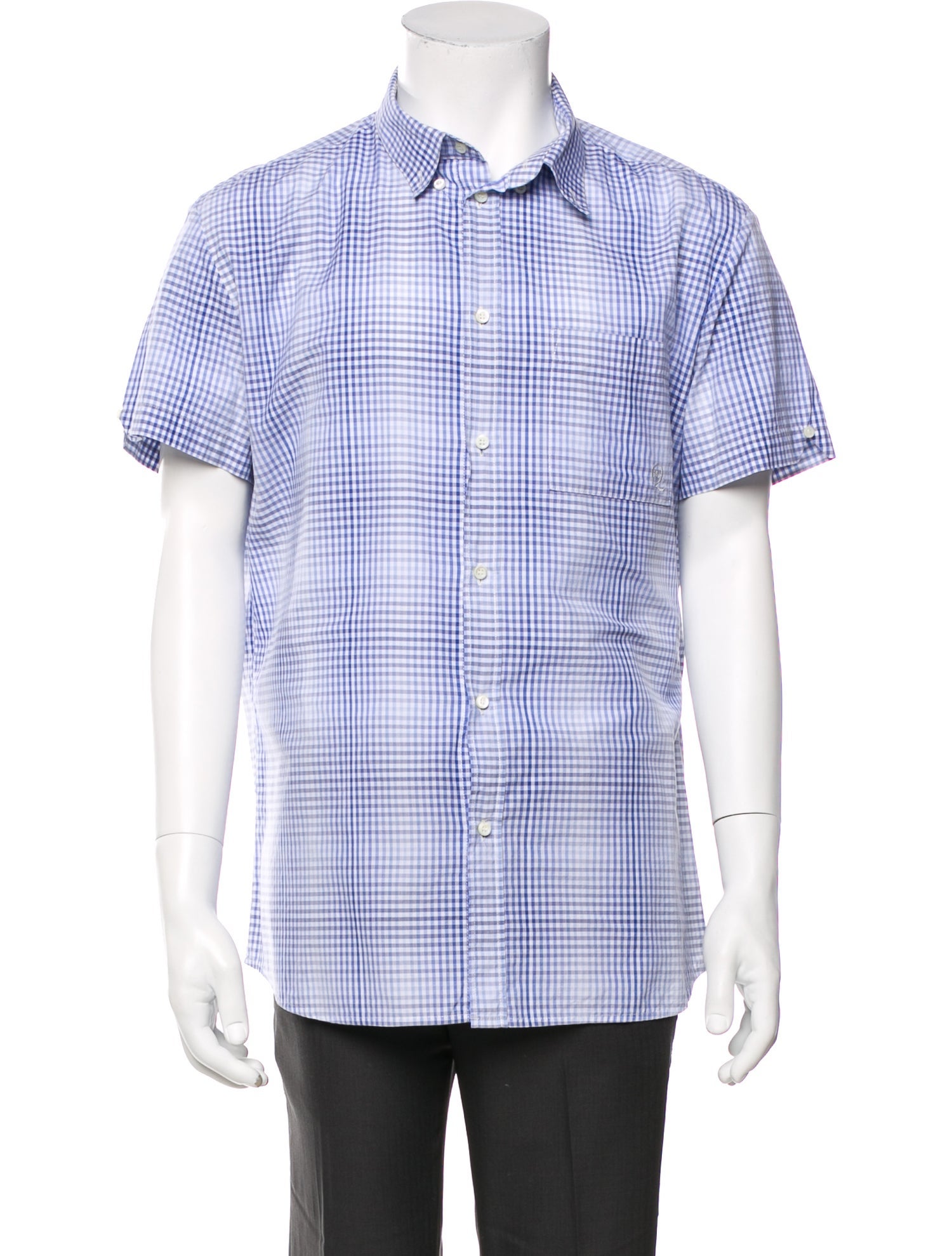 McQ Alexander McQueen Plaid Print Short Sleeve Shirt