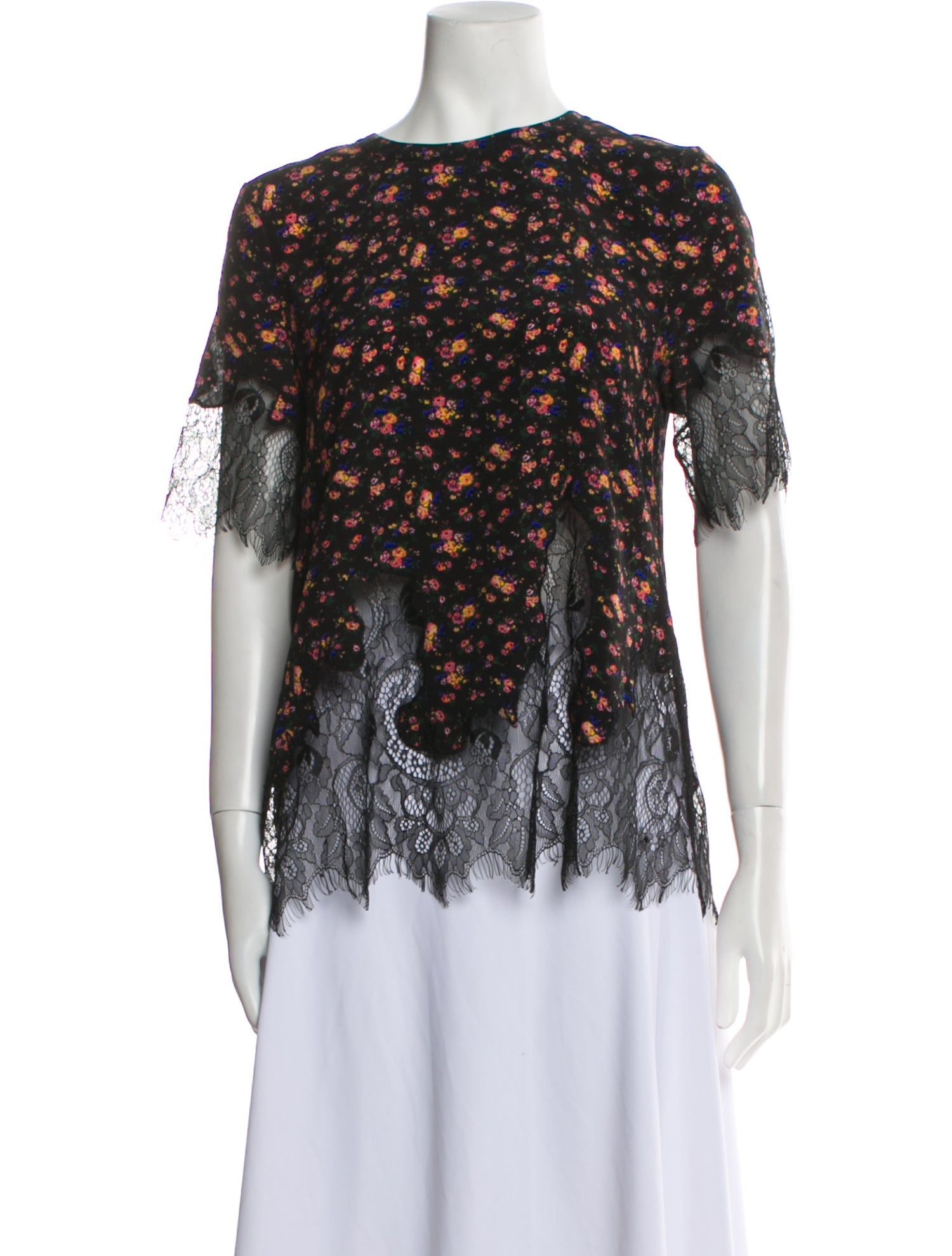 McQ Alexander McQueen Silk Lace Pattern Blouse
