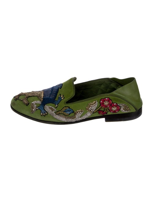 Alexander McQueen Suede Floral Print Loafers