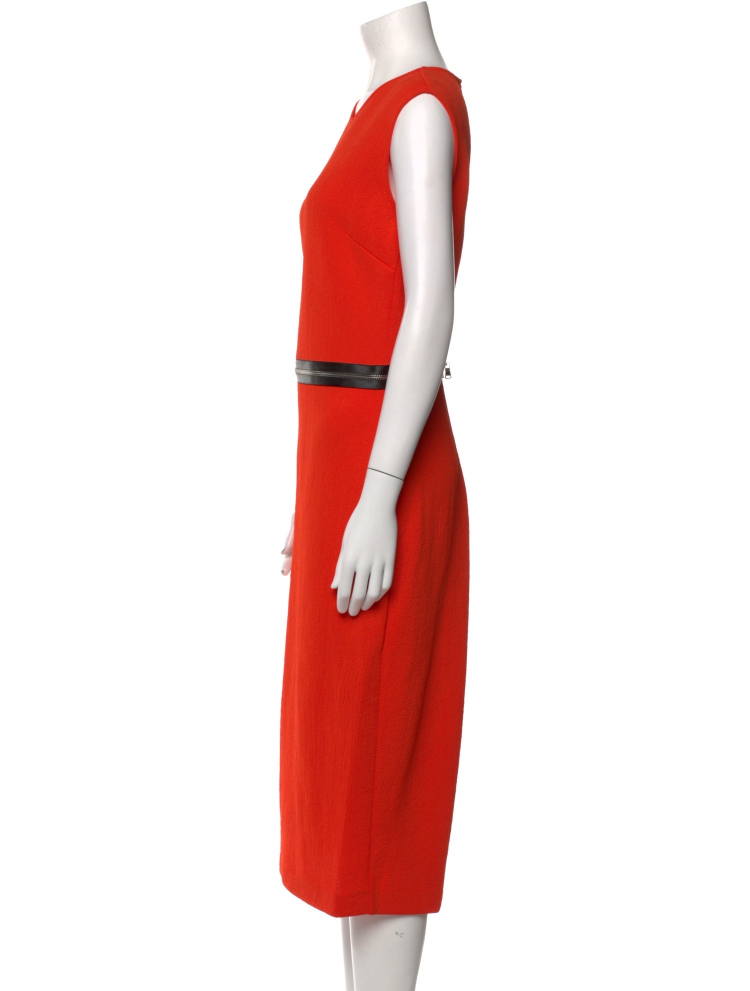 McQ Alexander McQueen Crew Neck Midi Length Dress