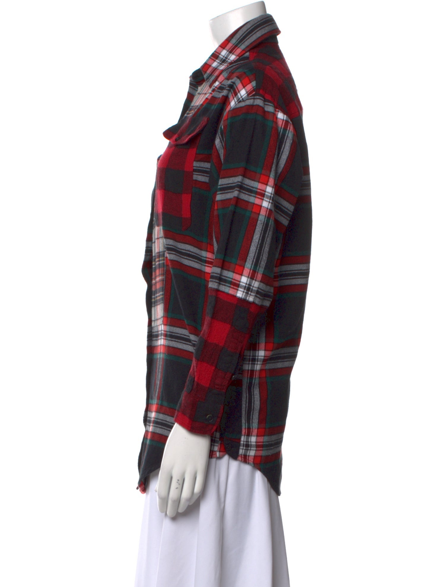 McQ Alexander McQueen Plaid Print Long Sleeve Button-Up Top