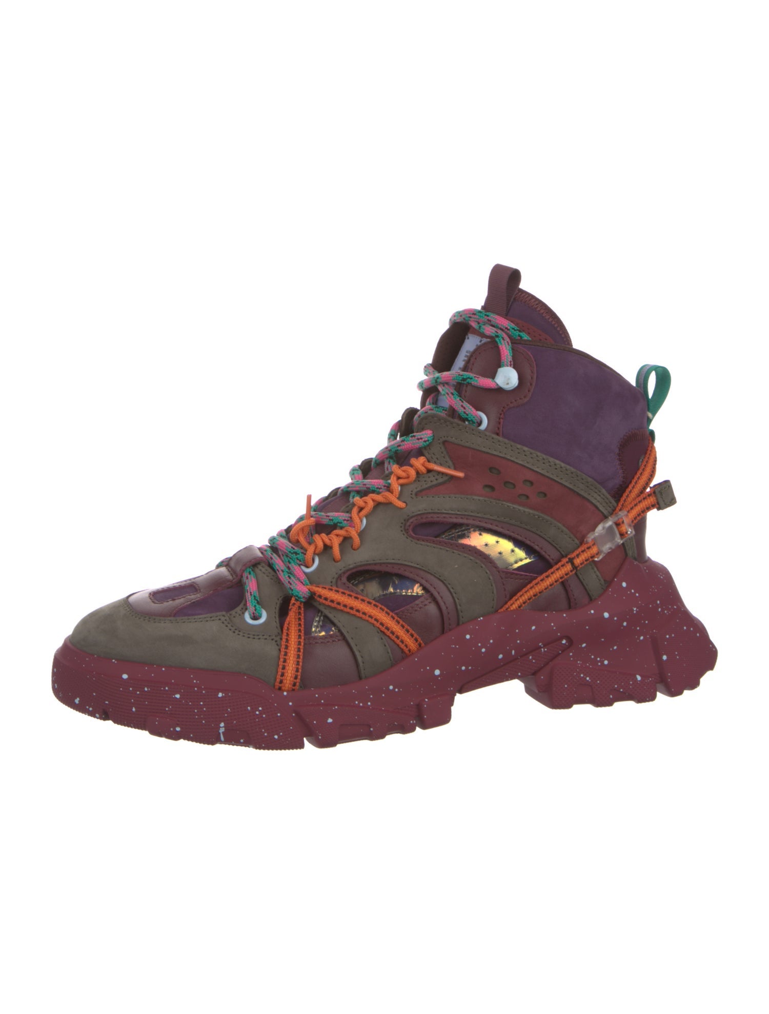 McQ Alexander McQueen Leather Cutout Accent Hiking Boots