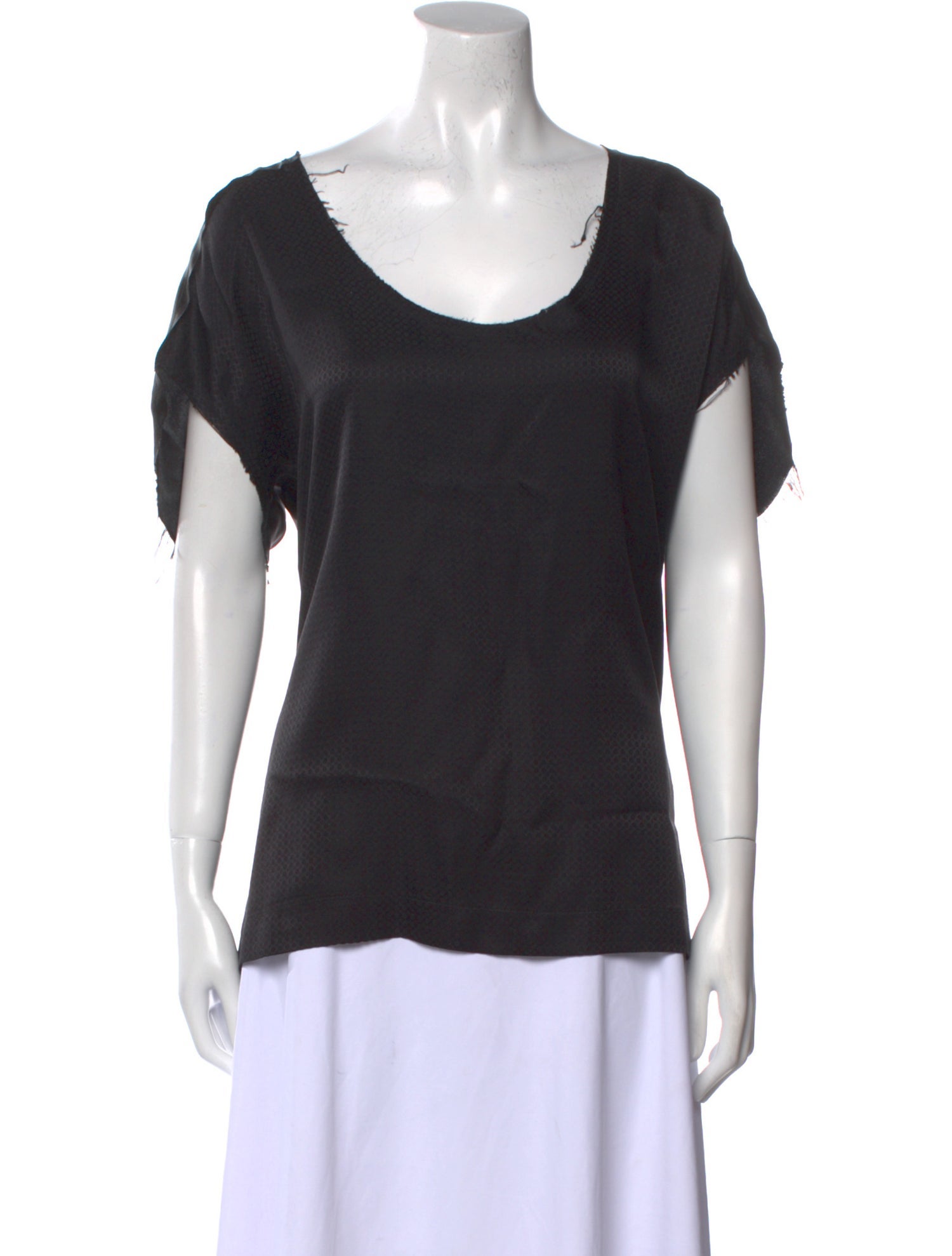 McQ Alexander McQueen Silk Scoop Neck T-Shirt