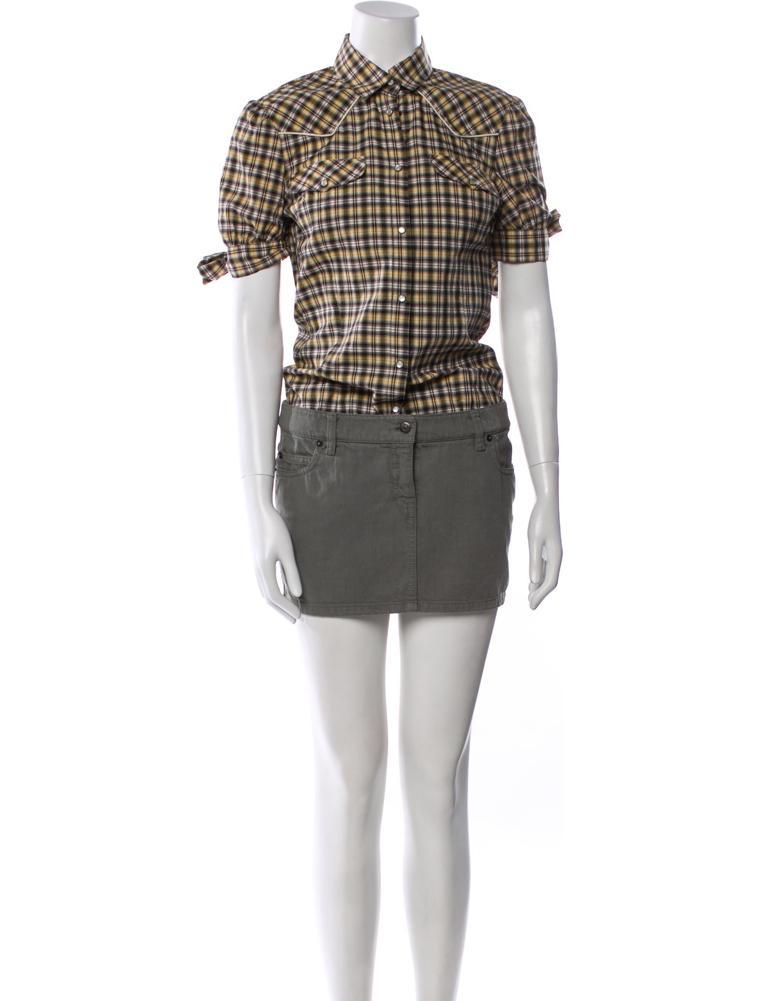 McQ Alexander McQueen Plaid Print Mini Dress