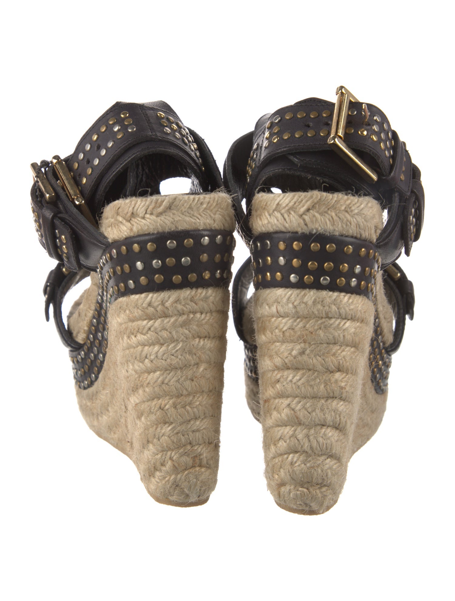 McQ Alexander McQueen Leather Studded Accents Espadrilles
