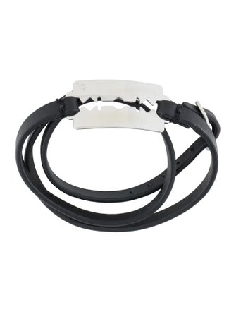 McQ Alexander McQueen Leather Razor Blade Triple Wrap Bracelet