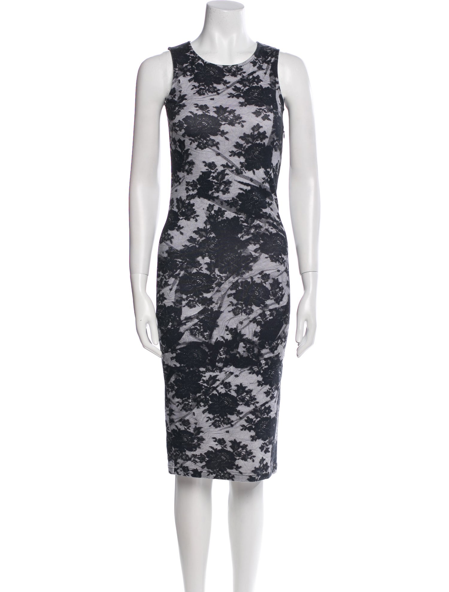 McQ Alexander McQueen Floral Print Midi Length Dress