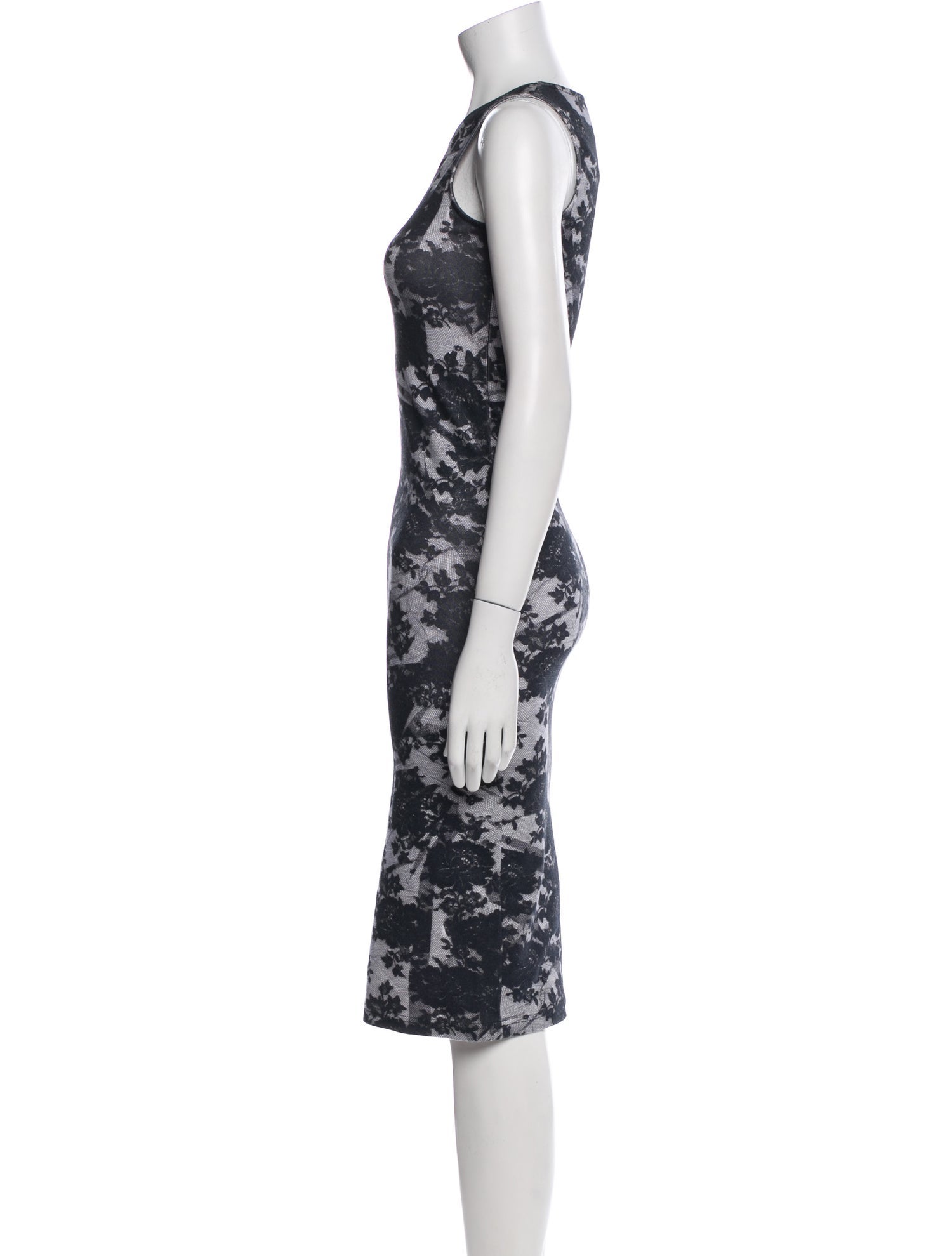 McQ Alexander McQueen Floral Print Midi Length Dress