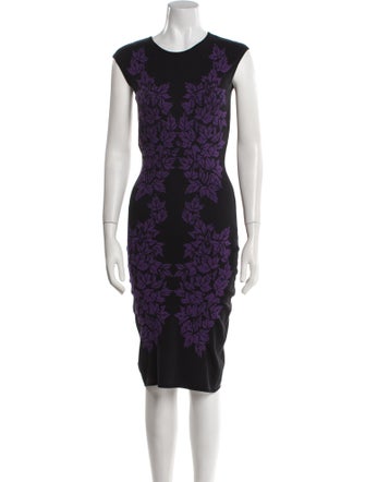 McQ Alexander McQueen Floral Print Knee-Length Dress