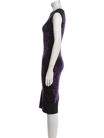 McQ Alexander McQueen Floral Print Knee-Length Dress