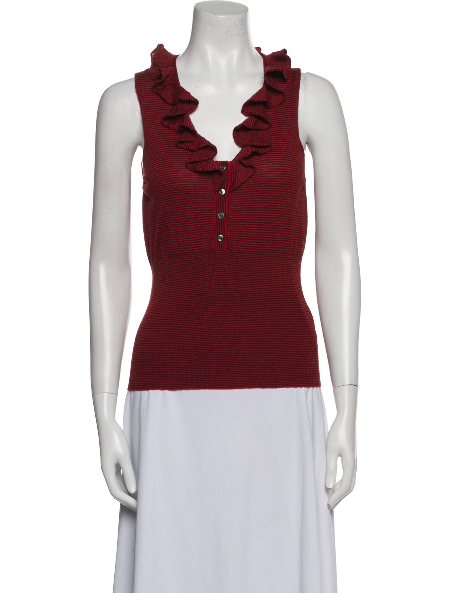 McQ Alexander McQueen Wool V-Neck Top