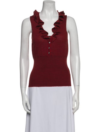 McQ Alexander McQueen Wool V-Neck Top