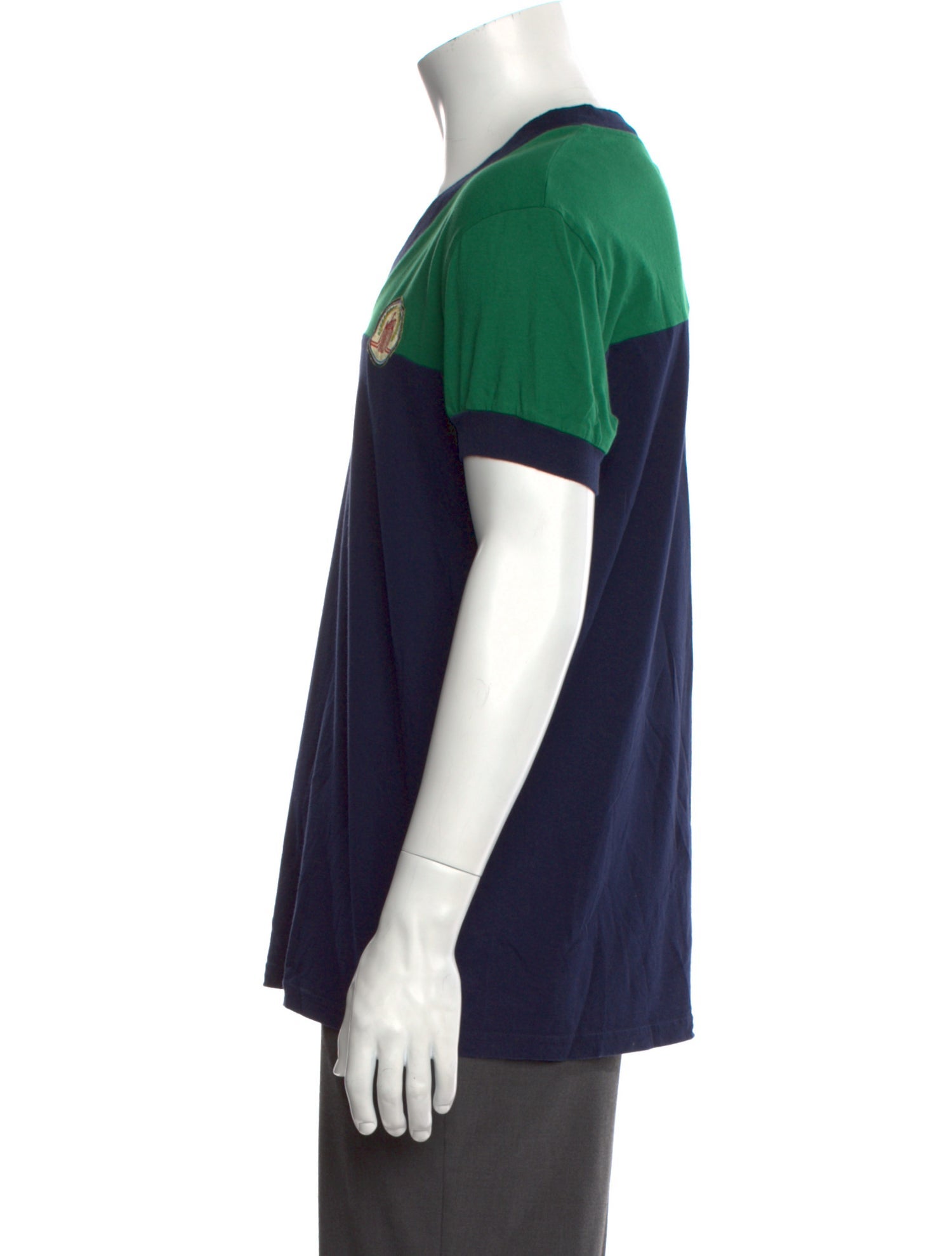 McQ Alexander McQueen Colorblock Pattern V-Neck T-Shirt