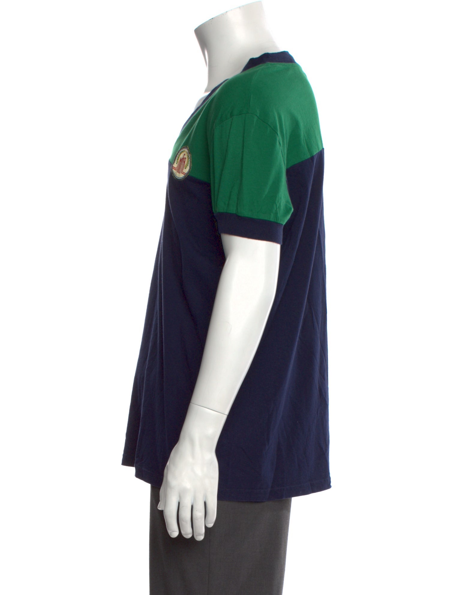 McQ Alexander McQueen Colorblock Pattern V-Neck T-Shirt