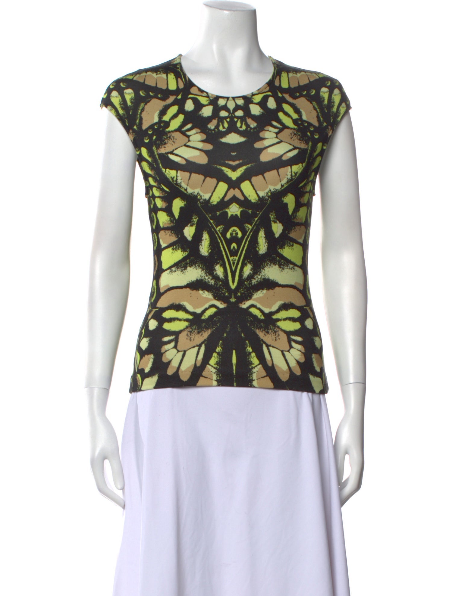 McQ Alexander McQueen Printed Scoop Neck Top