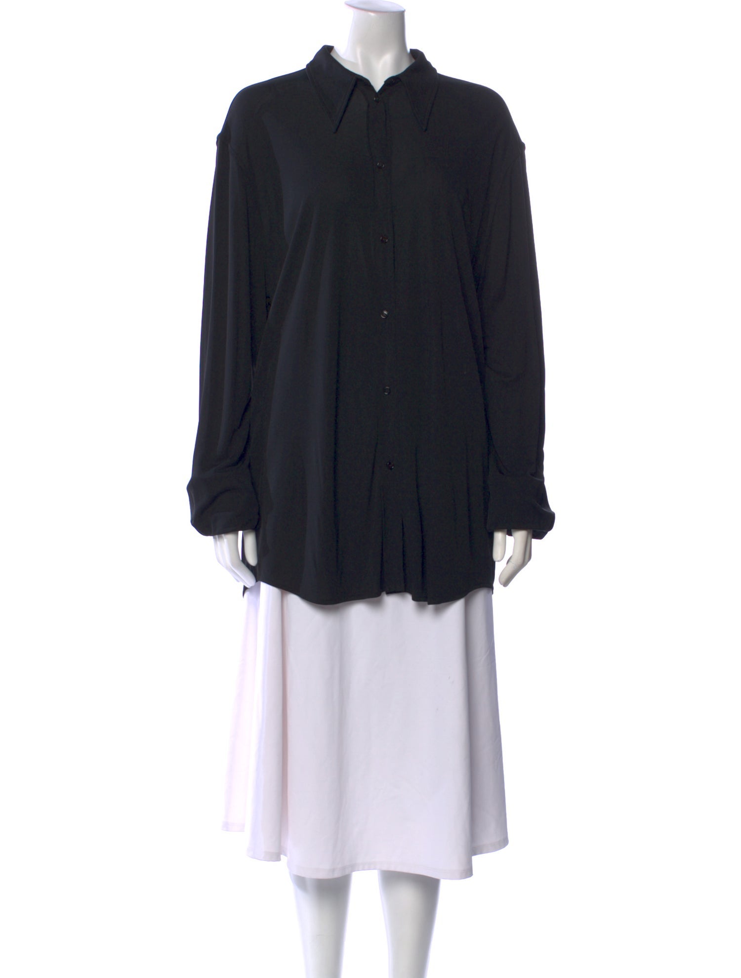 Alexander McQueen Silk Mock Neck Button-Up Top w/ Tags