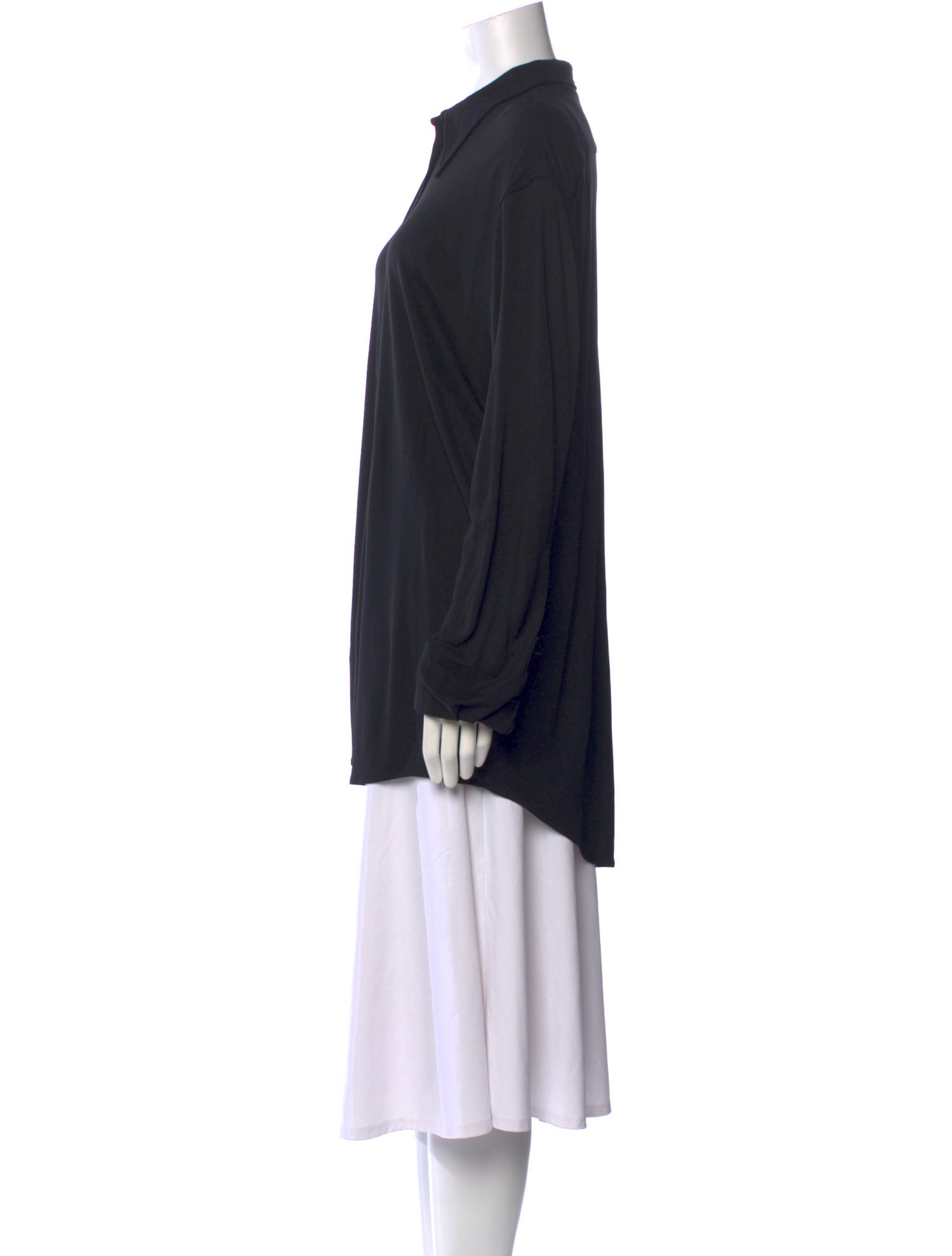 Alexander McQueen Silk Mock Neck Button-Up Top w/ Tags