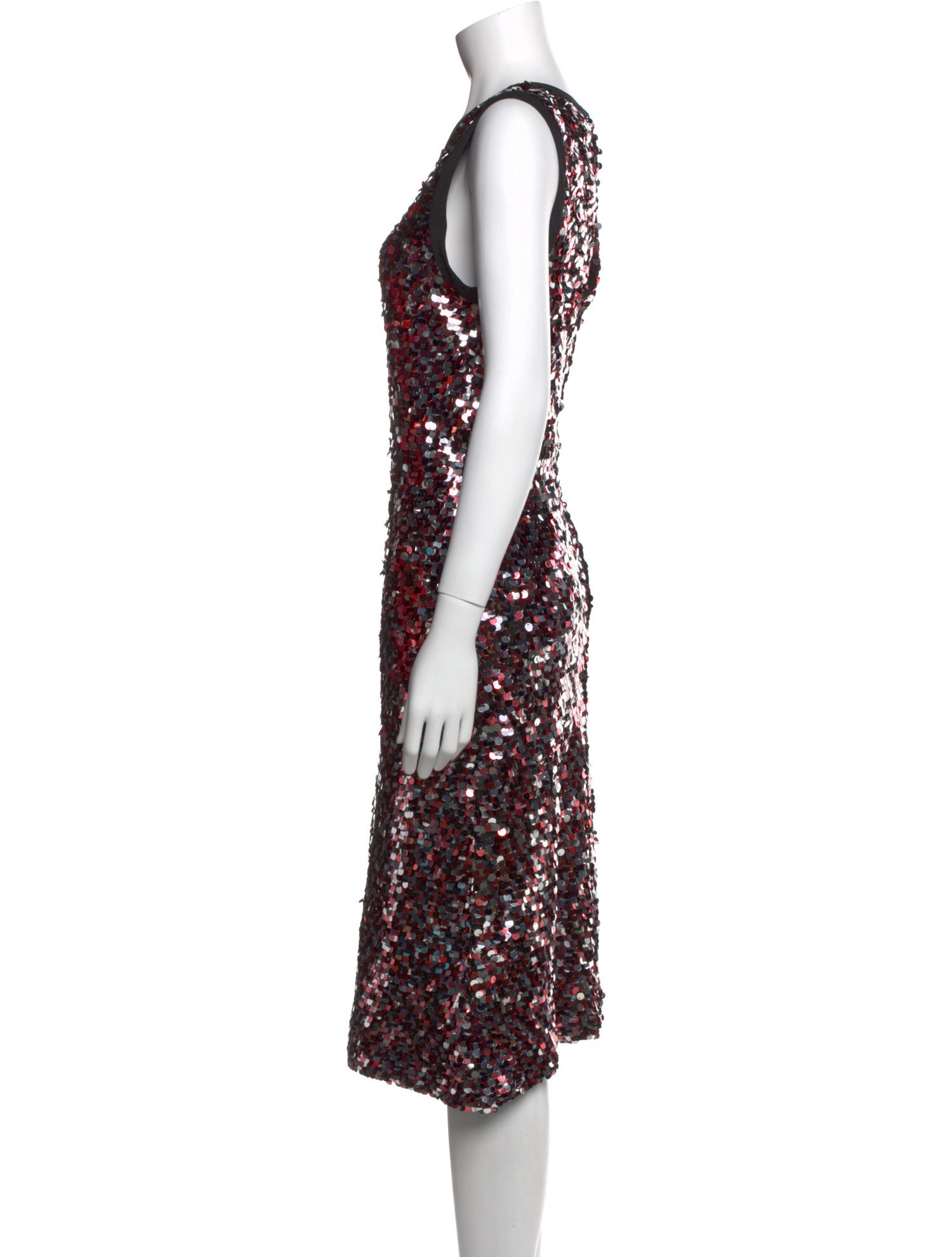 McQ Alexander McQueen Scoop Neck Midi Length Dress