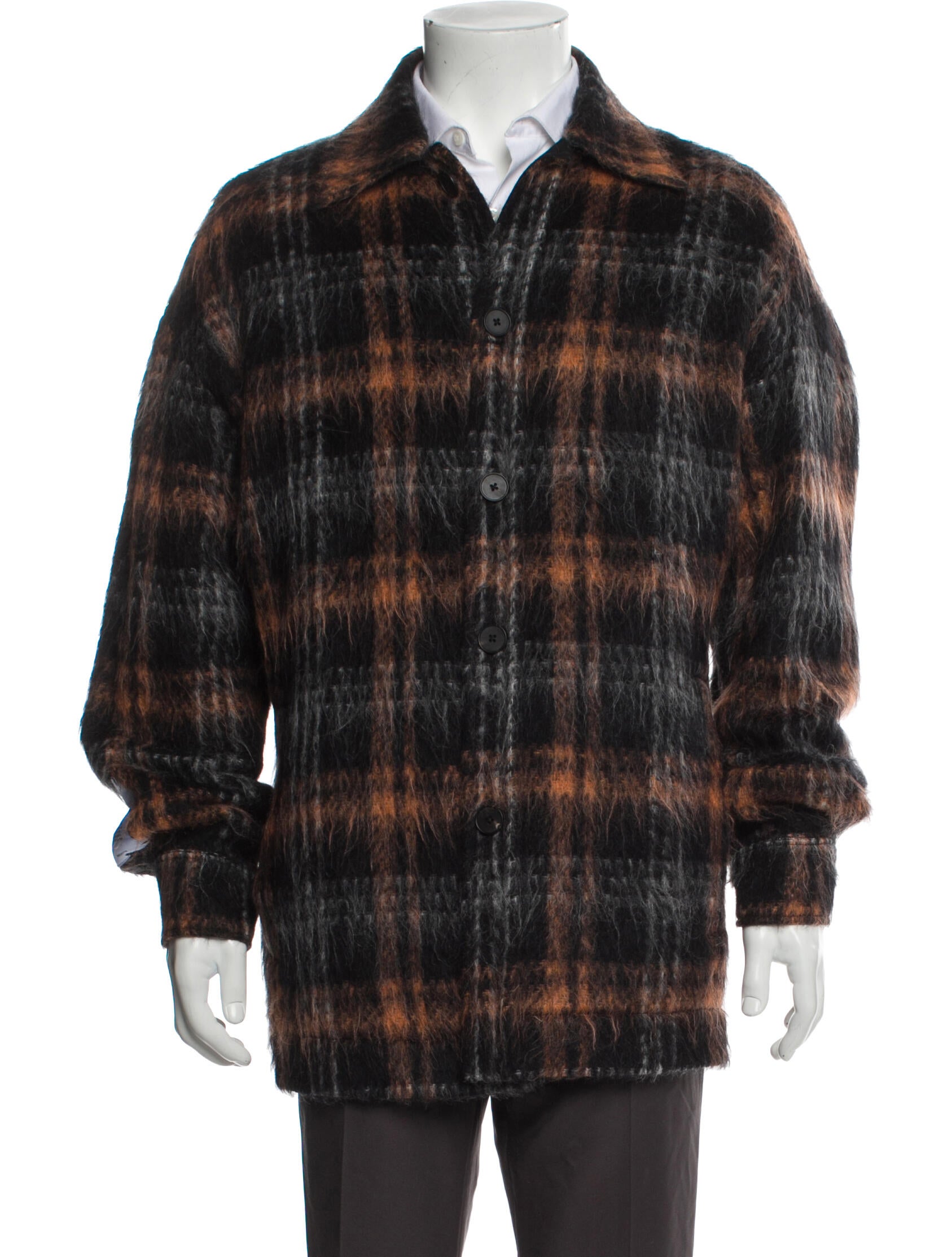 McQ Alexander McQueen Plaid Print Peacoat