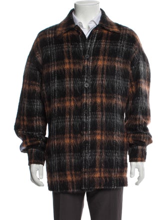 McQ Alexander McQueen Plaid Print Peacoat