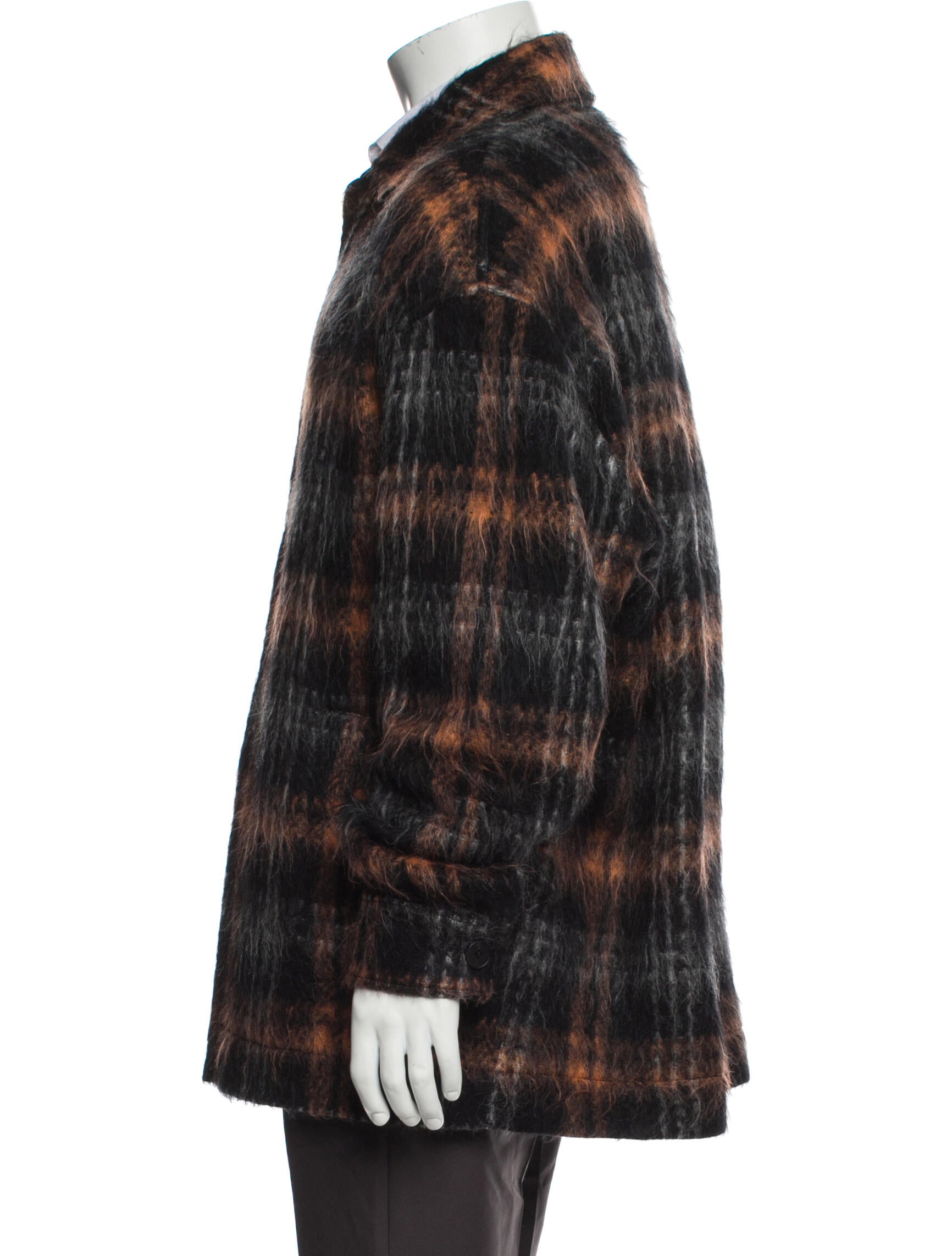 McQ Alexander McQueen Plaid Print Peacoat